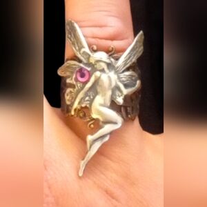 Jewlery Ring Fairy Adjustable Crystal Cocktail Ring
